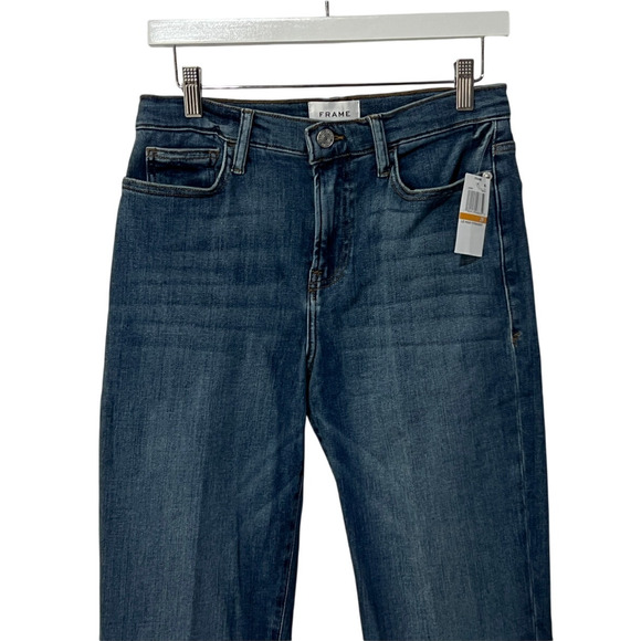 FRAME WOMENS 26 LE HIGH-RISE STRAIGHT FIT ANKLE JEANS BESTIA MEDIUM BLUE DENIM - Picture 6 of 12